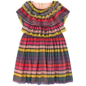 SONIA RYKIEL Striped Tulle Dress Pink